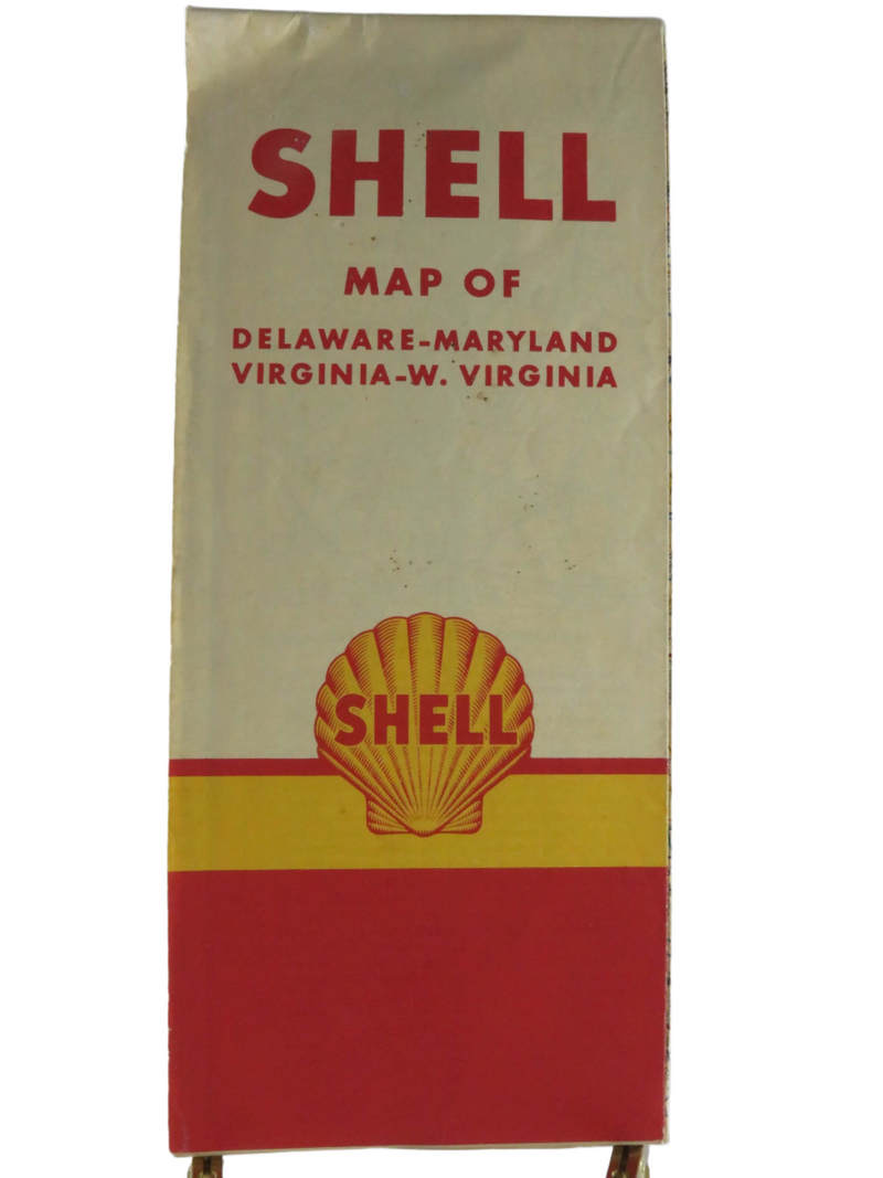 1957 Shell Map of Delaware, Maryland, Virginia W. Virginia The HM Gousha Company