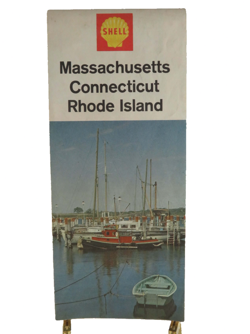 1965 Shell Map of Massachusetts, Connecticut, Rhode Island The HM Gousha Company