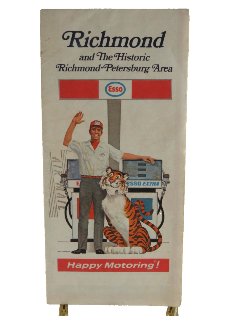 1971 Esso Richmond Virginia Map General Drafting Co Humble Oil Map Art — front view