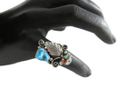 Vintage Hopi Style Inlay Sunface Kachina Headdress Finger Ring Size 7.25 Sterlin — Jewelry & Watches:Ethnic, Regional & Triba