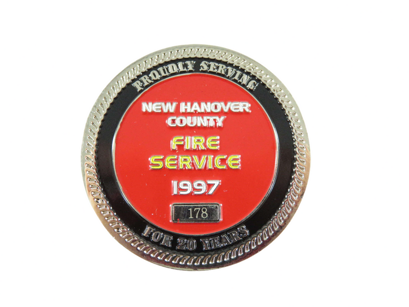 2017 New Hanover County Fire Rescue 20 Year Challenge Coin Fire Department 1997-2017 Obverse