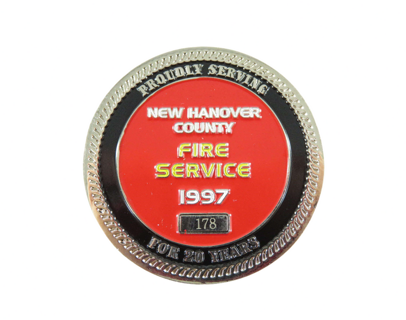 2017 New Hanover County Fire Rescue 20 Year Challenge Coin Fire Department 1997-2017