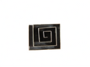 3D Sterling Modernist Spiraling Geometric Rectangle Brooch Pendant