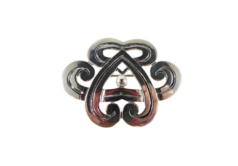 Modernist Mid Century Swirling Brooch From the Reveri Shop of Reveriano Castillo