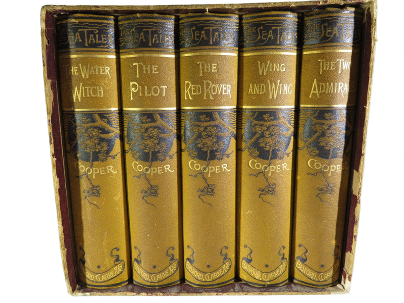 Cooper's Sea Tales by J Fenimore Cooper 5 Vols. Cloth, Belford, Clarke & Co