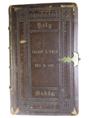 1867 The Holy Bible Old & New Testaments Clasped J B Lippincott & Co product image for Just Stuff I Sell, clear front view, neutral background, original listing photo, optimized descriptive alt text, centered composition