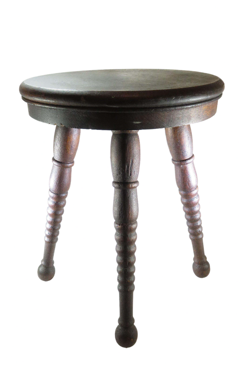 Antique Wood Foot Rest Antique Solid Wood Stool Rest Circa 1880's 14" High — front view