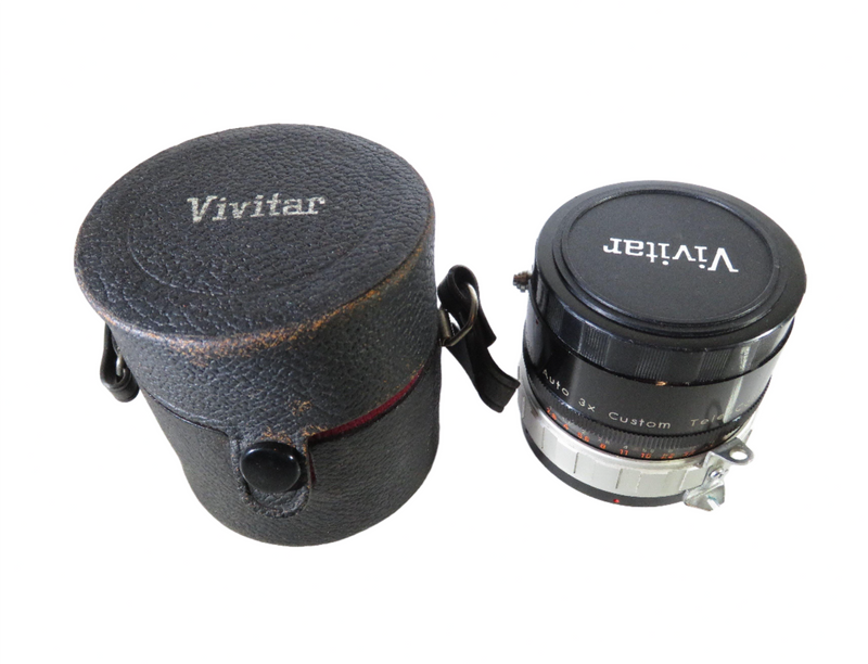 Vintage Vivitar Auto 3x Custom Tele-Converter Model 3x-3 35mm Lens Japan — front view