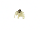 Hand Carved Antique Asian Bone Elephant Charm, Miniature Elephant Pendant 5/8"