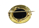 Antique 18K Yellow Gold Bezel Set Oval Onyx Pin C Clasp Back View