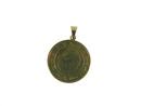 14K Gold Bale Pendant Soldered To 1999 50 Euro Cent Belgian King Albert II Gold — 14K, Gold — front view