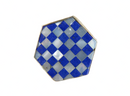 Artisan The Queen's Gambit Style Mother of Pearl Lapis Lazuli Inlaid Chess Ring — Sterling Silver, Silver • Pearl — front vie