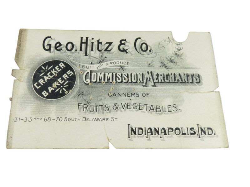 Geo.Hitz & Co Fruit and Produce Commission Merchants Cracker Bakers