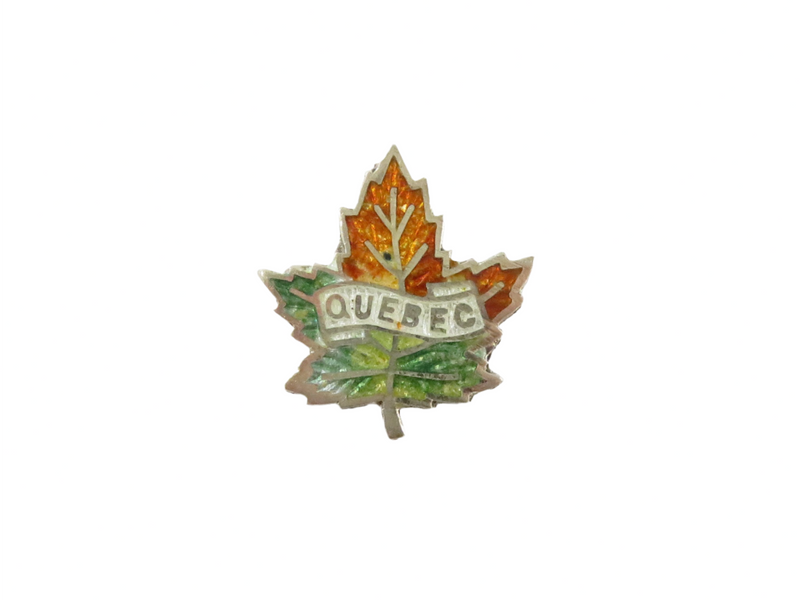 Vintage Petite Quebec Canada Maple Leaf Sterling Enamel Collar Pin — Jewelry & Watches:Vintage & Antique Jewelry:Fine:Art Nou