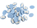 17.4mm x 12.5mm Blue White Crafting Cameo's Plastic Vintage 30 Pieces — front view