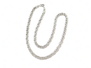 Pre-Owned 15 3/4" Sterling Silver No Polish Rhodium Double Link Choker Necklace — Sterling Silver, Silver — front view