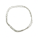 c1960's 28 3/4" Sterling Silver Double Link Taxco Mexico JCJ Eagle 3 Necklace — Sterling Silver, Silver — front view