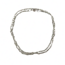 Vintage 27 3/4" Sterling Silver Double Link Curb Chain Taxco Mexico JH Eagle 2 Necklace — Sterling Silver, Silver — front vie