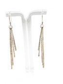 Sterling Quadruple Bar Dangle Earrings Fishhook 3" drop Signed Mexico