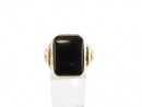 Ostby Barton 10K Yellow Gold Onyx Solitaire Mid Century Style Pinky Ring Size 12.5 — Jewelry & Watches:Men's Jewelry:Rings •