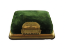 Vintage c1960 Hallmark Green Gold Watch Box Display Case For Restoration — Watches • Gold — front view