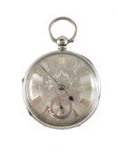 c1880 Silver Dial Chain Driven Fusee Pocket Watch UK Sterling Case Size 20s Thomas Mills