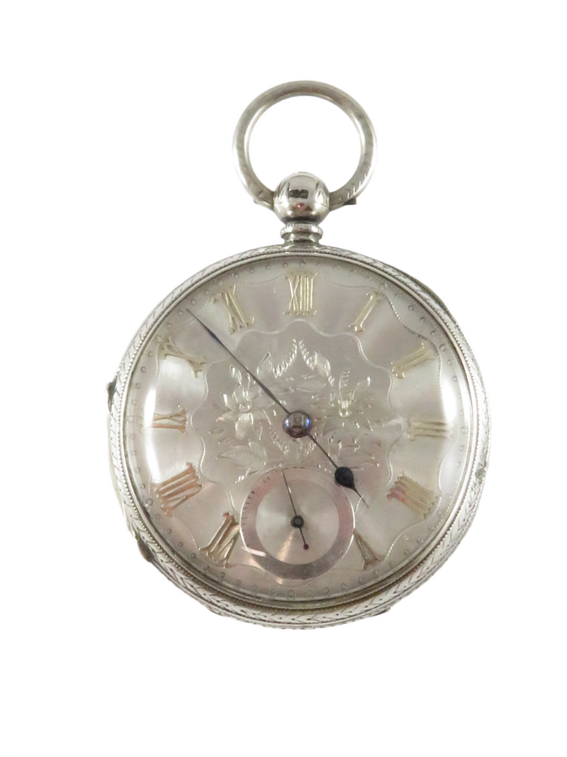 c1880 Silver Dial Chain Driven Fusee Pocket Watch UK Sterling Case Size 20s Thomas Mills