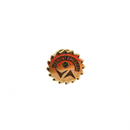 Vintage 10K Gold Vermont American Saw Blade Tie Tack Pin, R Marked, Green Stone Accent — 10K, Gold — front view