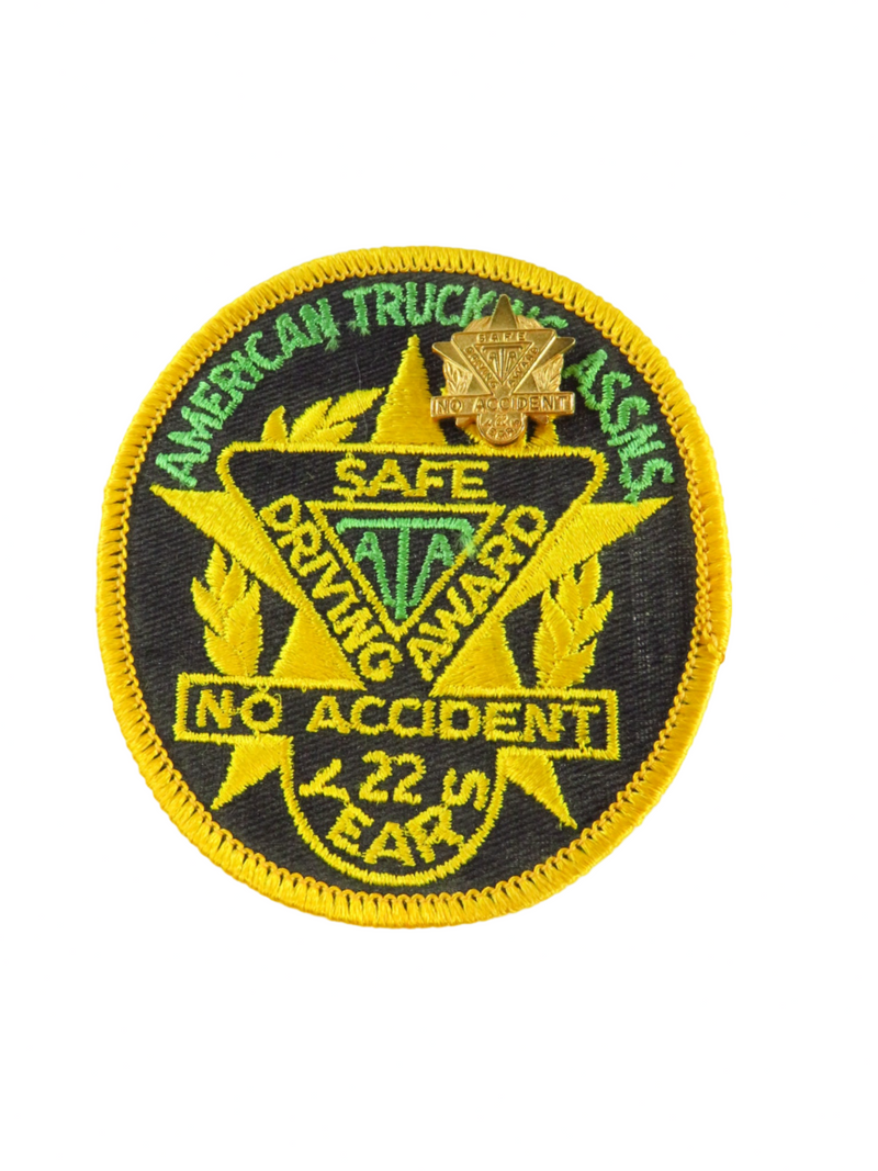 Vintage American Trucking Assoc 22 Years No Accident Safe Driving Patch & Pin