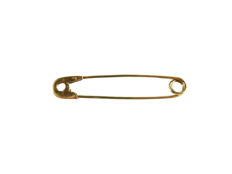 14K Solid Gold Safety Pin 2" Long 2.6 Grams Vintage Pre-owned Safety Pin