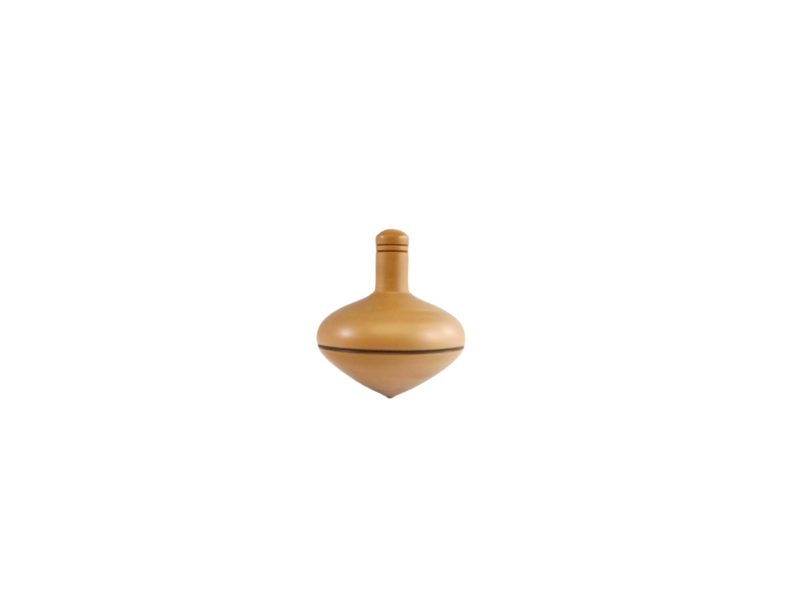 Small Spinning Top Toy Carved Light Grain Wood Short Stem — Collectibles:Decorative Collectibles:Trinket Boxes — front view
