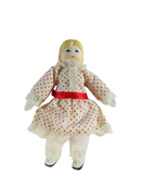 Vintage 1970's Russ Berrie? Miniature Girl Doll In Red Polka Dot White Dress — Dolls & Bears:Dolls:By Brand, Company, Charact