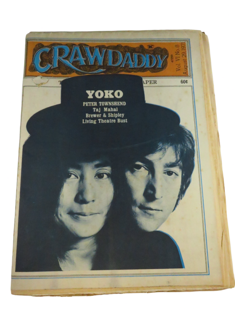 Crawdaddy Vol VI No.8 August 29, 1971 Yoko Ono & John Lennon Cover — front view