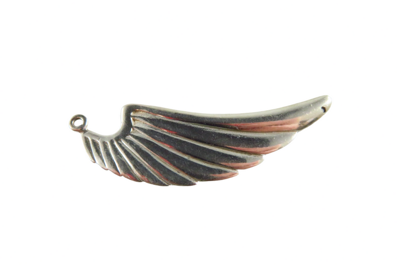 Sterling Silver Angel Wing Pendant Finding for Repurpose 2 1/4" wide — Jewelry & Watches:Fine Jewelry:Fine Necklaces & Pendan