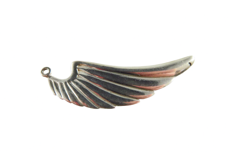 Sterling Silver Angel Wing Pendant Finding for Repurpose 2 1/4" wide