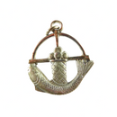 Jesus Miracle of Loaves and Fish Brooch Pendant Sterling Silver Creed — Sterling Silver, Silver — front view