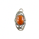 Mid Century Style Sterling Baltic Amber Pendant 925 Pierced Frame — Jewelry & Watches:Fine Jewelry:Fine Necklaces & Pendants: