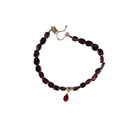 7 1/4" Garnet Glass Beaded Bracelet Sterling Silver Beaded Bracelet — Sterling Silver, Silver • Garnet — front view