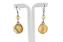 Vintage French Wire Silver Dangle Earring Cultured Pearl Plaque Metal Form — Jewelry & Watches:Vintage & Antique Jewelry:Fine