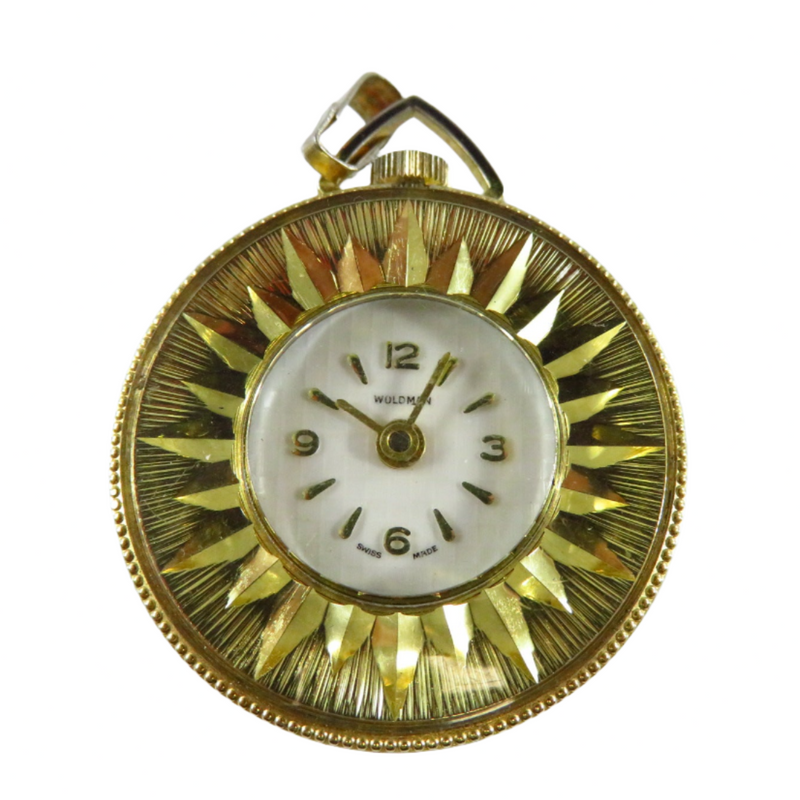 Woodman Pendant Watch Works for Parts or Repurpose 1 Jewel Swiss Unadjusted