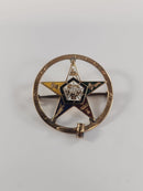 Order of the Eastern Star Brooch 14K Gold Riker Brothers Antique Diamond Enamel Masonic Pin Chapter 112 1922