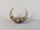 Vintage 14K Gold Pearl Crescent Moon Brooch Pin Signed SB Sydney Berman Co Mid Century Victorian Revival