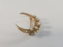 Vintage 14K Gold Pearl Crescent Moon Brooch Pin Signed SB Sydney Berman Co Mid Century Victorian Revival