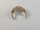 Vintage 14K Gold Pearl Crescent Moon Brooch Pin Signed SB Sydney Berman Co Mid Century Victorian Revival