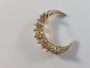 Vintage 14K Gold Pearl Crescent Moon Brooch Pin Signed SB Sydney Berman Co Mid Century Victorian Revival