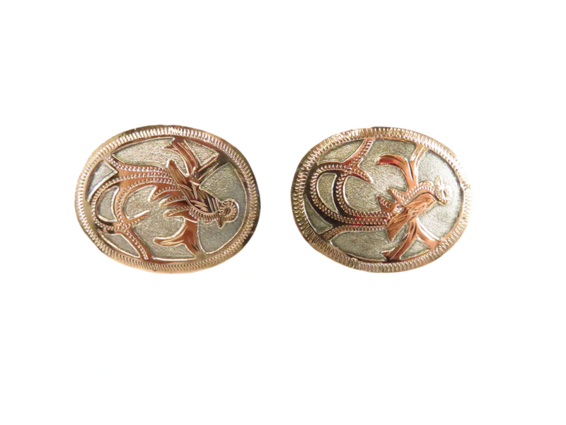 Vintage Rose Gold Plate Silvered Alpaca Southwestern Central American Cufflinks — Jewelry & Watches:Men's Jewelry:Cufflinks •