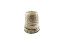 Antique Plain Designed Size 10 Sterling Sewing Thimble Bell Makers Mark — front view