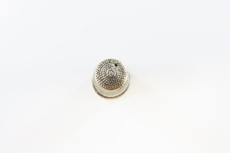 Antique Plain Designed Size 10 Sterling Sewing Thimble Bell Makers Mark