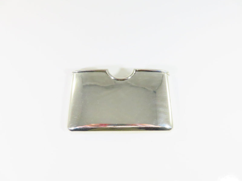 c1900 Open Form Business Card Holder Rare Colonial India Sterling Silver 3 5/8" — Wax Seal • Sterling Silver, Silver — front