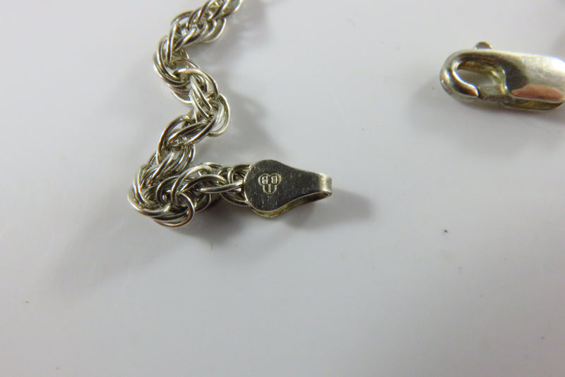 7 1/2" Sterling Rope Chain Bracelet Italy, 925 IBB 3mm
